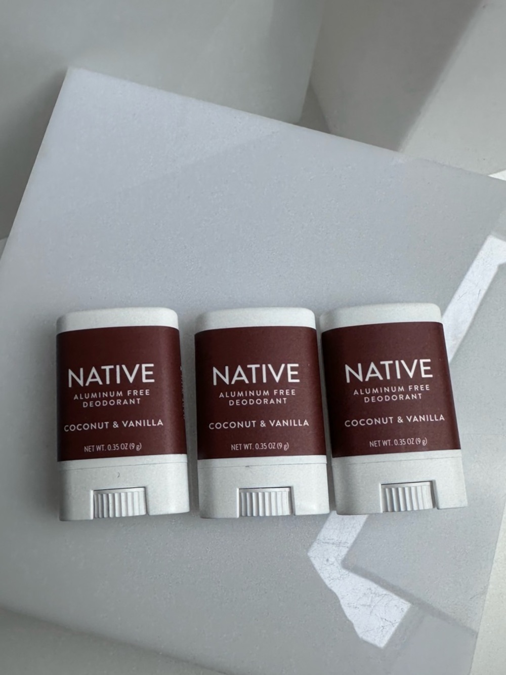 Native Aluminum Free Deodorant Coconut & Vanilla 3 Mini Size NWT
